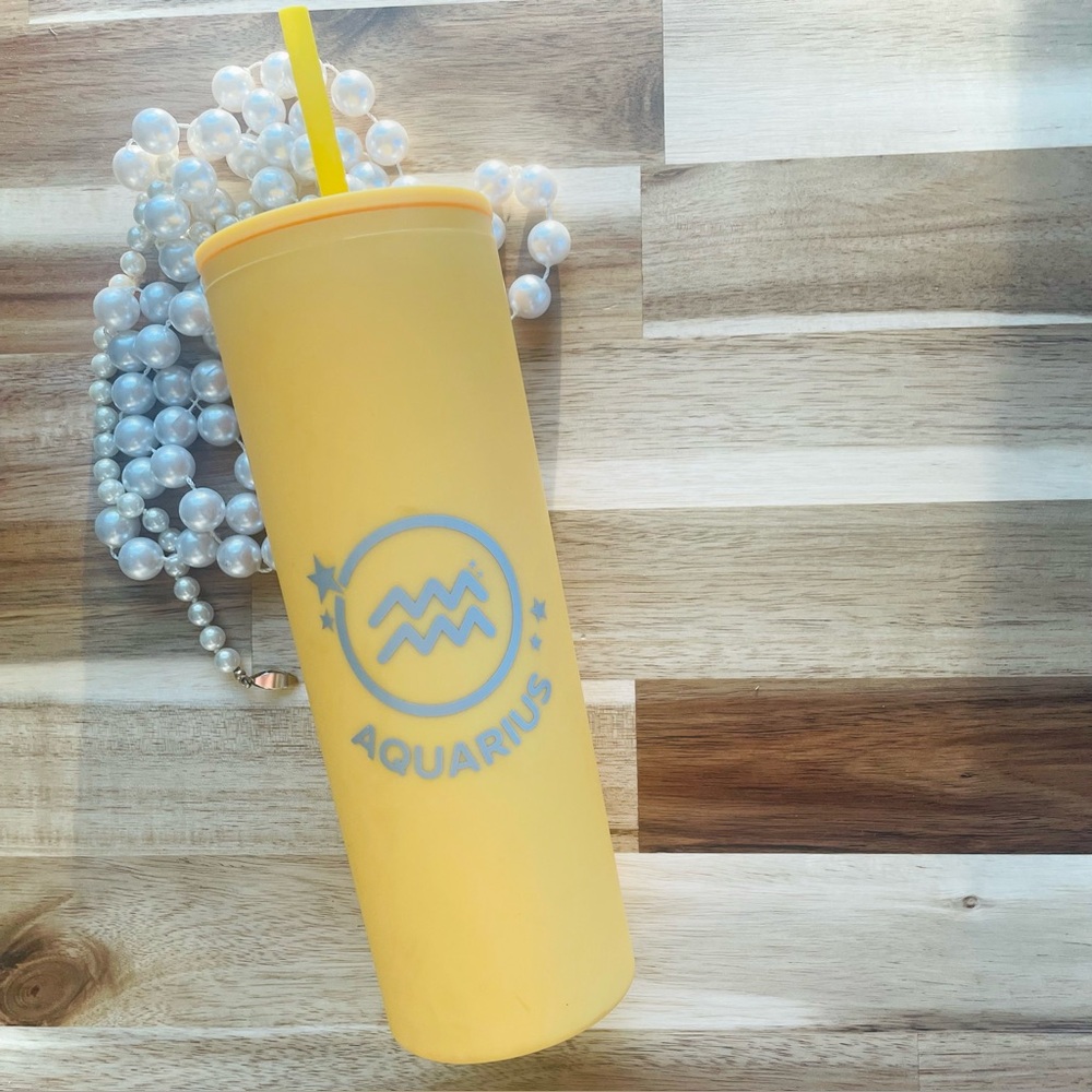 MODERN EXPRESSIONS | 22 oz | Aquarius Zodiac Astrology Straw Cold Drink Tumbler